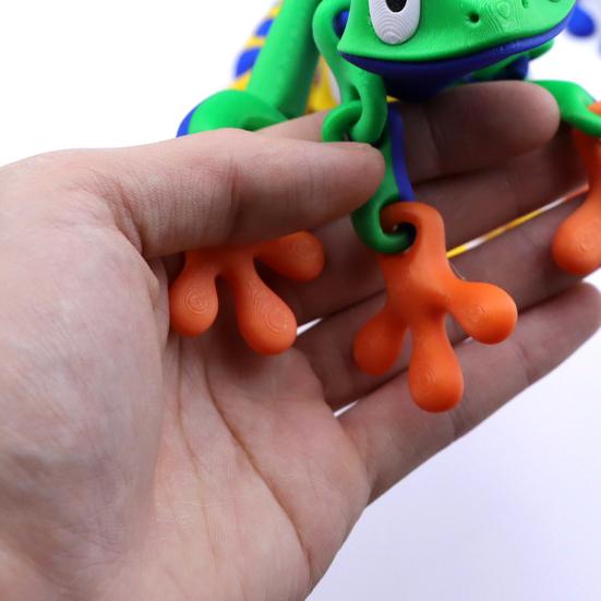 Magnetic 3D Printed Frog Toy Movable Joints Frog Fridge Magnet Articulated Animal Figurine Home Office Computer Monitor Decoration
