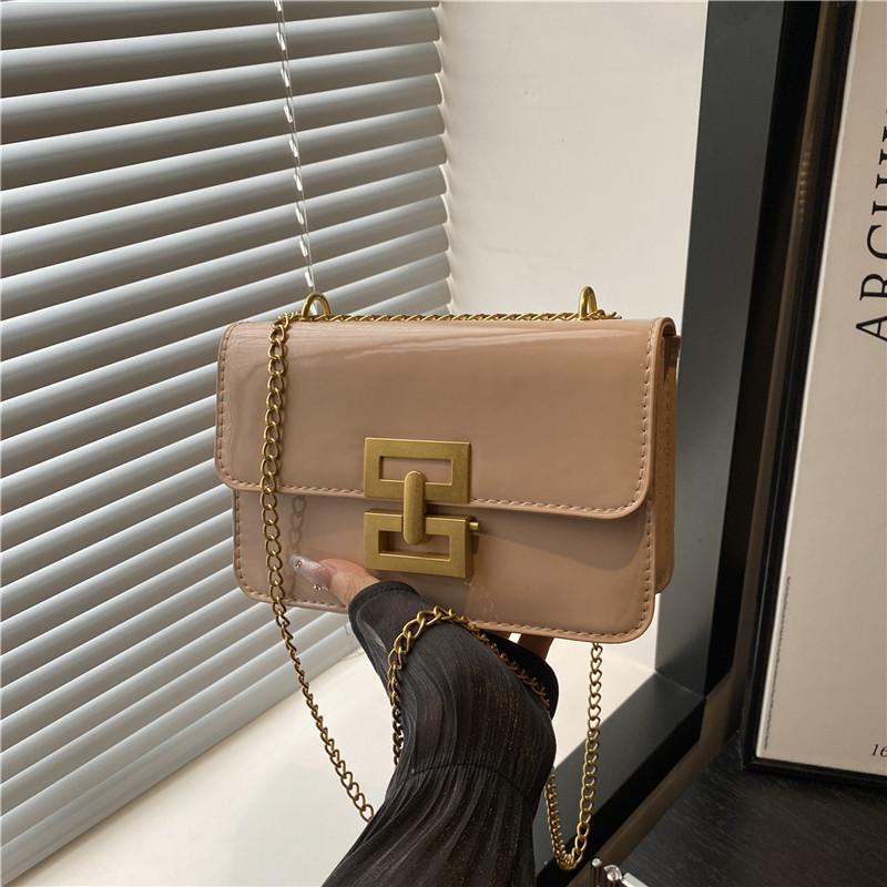 

Новая модная сумка через плечо, ретро женская сумка, модная цепочка, маленькая квадратная сумка, замок, текстура, сумка-мессенджер хаки