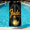 Fender Print Beach Towel Design, Soft, Lightweight. for Home Bathroom, Spa, Pool, Yoga, Surfing, Camping, Gift for Family, Friend