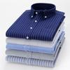 New, Spring Korean Version Shirt Men's Cotton Oxford Spinning Non-ironing Casual Versatile Long-sleeved Striped Shirt Men's