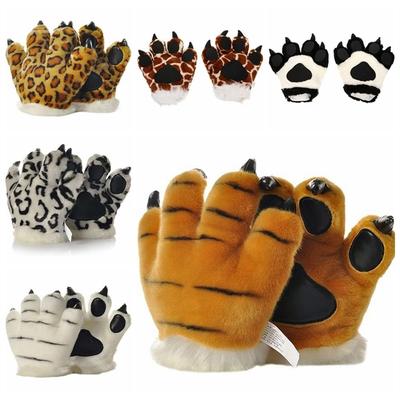 Stuffed Animal Tiger Claw Gloves Leopard Giraffe Animal Paw Gloves Cosplay Accessories   Costumes