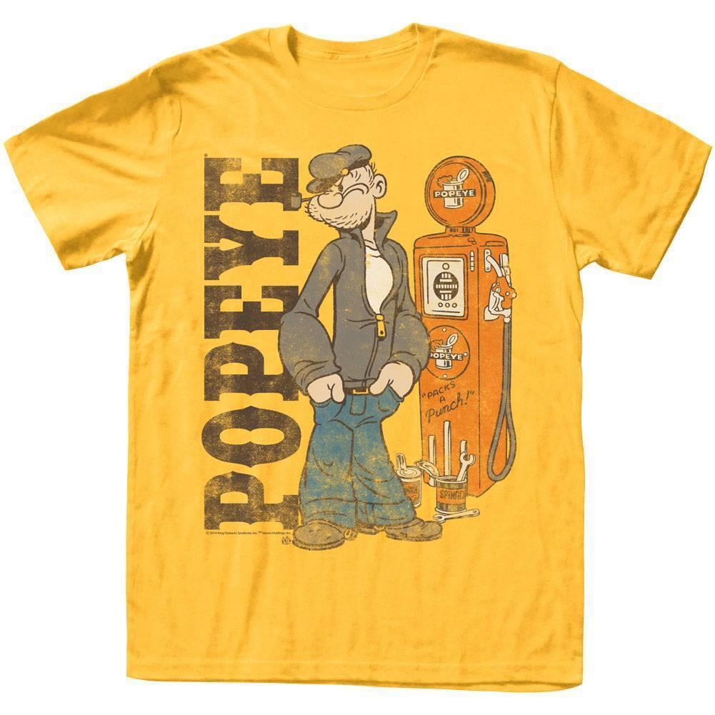 Popeye Vintage Gas Pump Mens T Shirt XXL