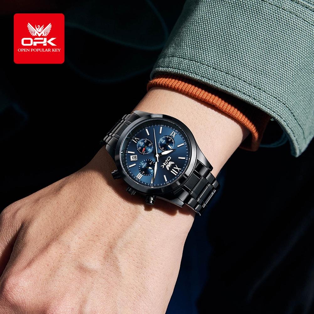 OPK 6052 Mens Watch Automatic Date Stainless steel Band High Quality Men's Watches