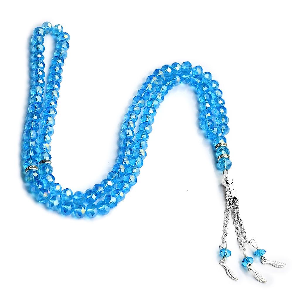 Brățară Rozariu Islamic din Cristal Fațetat cu 99 de Mărgele – 8MM Colorat Musulman Tasbih