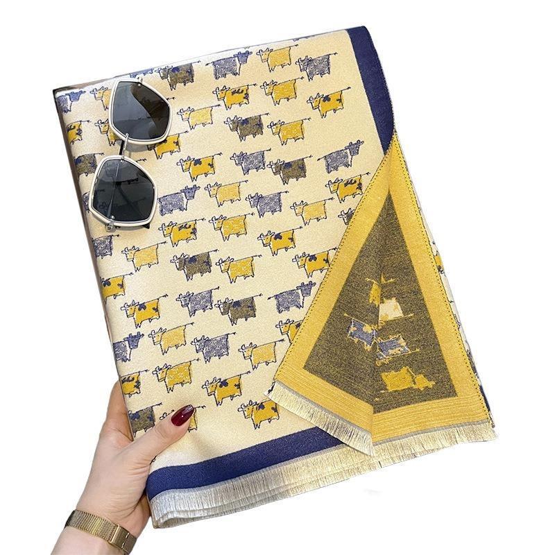Imitation cashmere scarf women's versatile office warm shawl women's autumn and winter windproof scarf