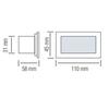 Applique murale LED - Non spécifié - Rectangulaire - 1.2W - IP54 - Aluminium, Acier inoxydable