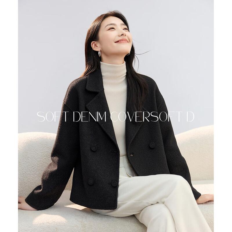 Women's 100% Wool Lapel Double-Faced Coat