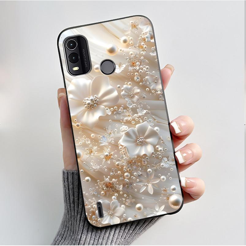 Per Nokia G11+ G11 G21 Custodia Coppia Moda Farfalle Fiori Nero Morbido Silicone TPU Cover Posteriore per Telefono Nokia G11 Plus