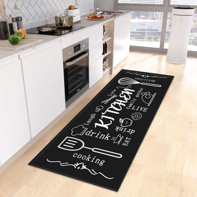 Kitchen Floor Mat Doormat for Living Room Bedroom Door Balcony Decorative Floormat Non-slip Long Strip Area Carpet