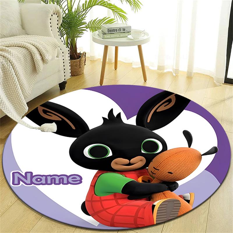 Personalized B-Bing Bunny Round Chair Office Rug - Perfect for Mat, Office Chair & More - Ideal Gift for Birthdays and Holidays