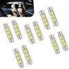 10PCS Led Sun Visor Vanity Mirror Lights, T6 DC 12V 3SMD 5050 Chips 300LM Super Bright Car Led Bulbs, 180 Degree Lighting Reading Lamp for Vanity