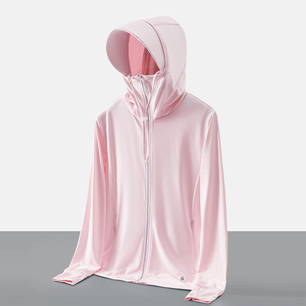 Unisex UV-Schutz Eis-Seide Sonnenjacke mit abnehmbarem Schirm - Atmungsaktiv, Leicht, Partnerlook