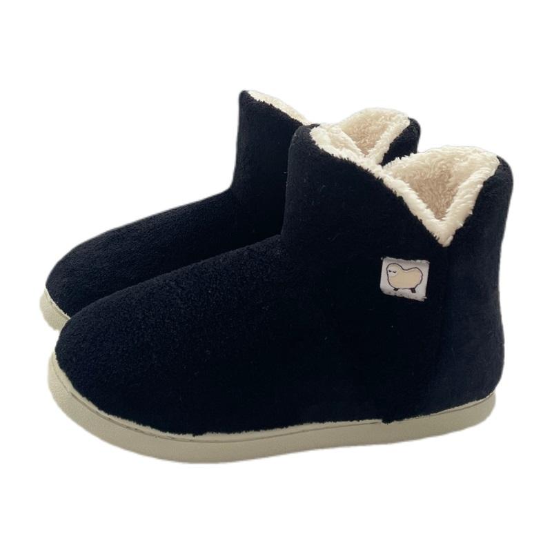 Winter Home Soft Thick Soled Warm High Top Tube With Plush Cotton Shoes