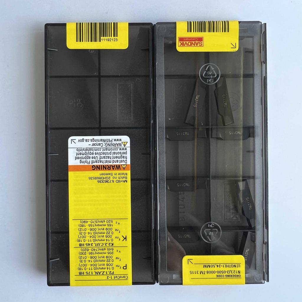 Original Sandvik / N123J2-0500-0008-TM 3115  / CNC Lathe Carbide Blade 10 Pcs