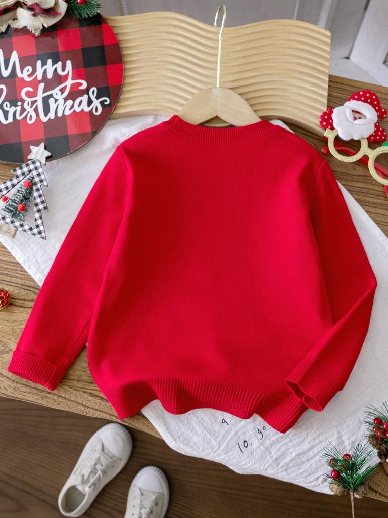 Autumn/Winter Children's Christmas Jacquard Knit Pullover Sweater
