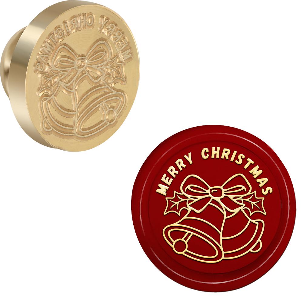Merry Christmas Words Sealing Wax Stamp Bell Snowflake Wax Seal Stamp Head Christmas Eve for Christmas Invitations Envelope