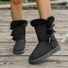 Mode Winter Mid-calf Stiefel 2025 Neue Mode Einfarbig Damenstiefel Dickes Plüsch Dicke Sohle Schuhe Damen Klassische Retro Lange Stiefel Damen