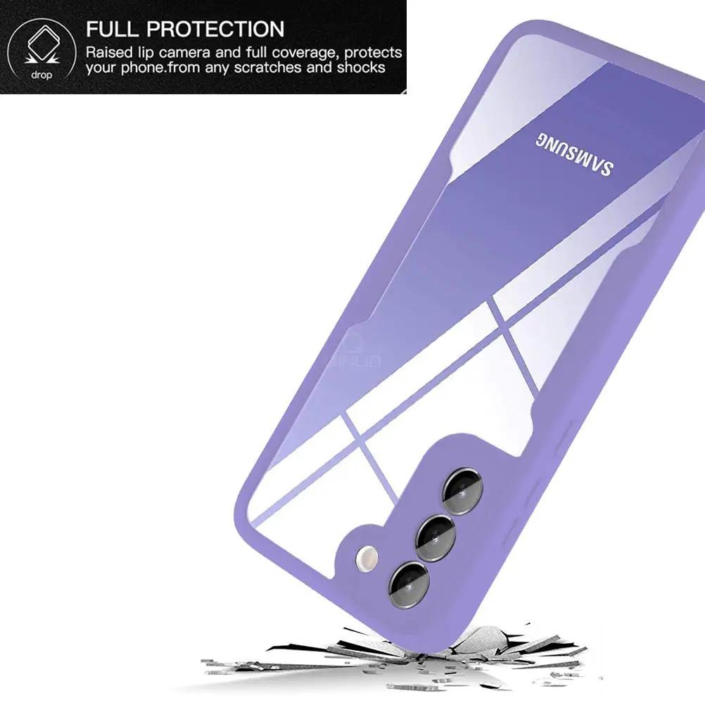 360 Full Protection Case for Samsung Galaxy S22 Ultra S21 S22 Plus A51 A72 A52 A32 A12 M12 A53 A33 Double-Sided TPU Phone Case