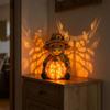 Mignonnes Fournitures de Fête de la Moisson Lampe Solaire Vache des Highlands, Statue Tournesol avec Citrouille Illuminée, Décor de Patio en Résine Résistant aux Intempéries Lumière LED pour Jardin
