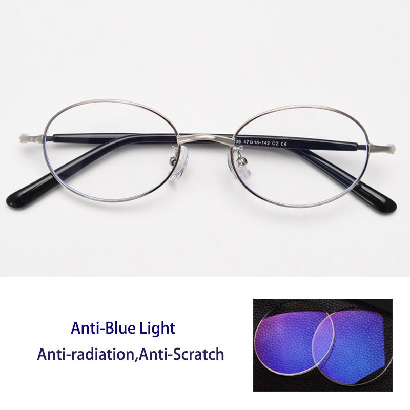 Retro Metall Kleine Ovale Blaulichtfilter Lesebrille Für Frau Und Mann Altersweitsichtigkeitsbrille Mit Dioptrie +1.0 +2.25 +2.75 +3.0