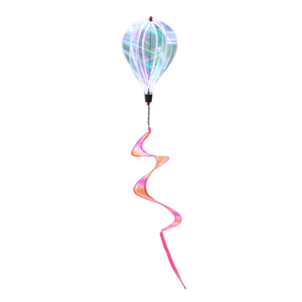 Rotating Design Hot Air Balloon Colorful Design Transparent Material Wind Spinner Glitter Effect Bright Film Wind Twister