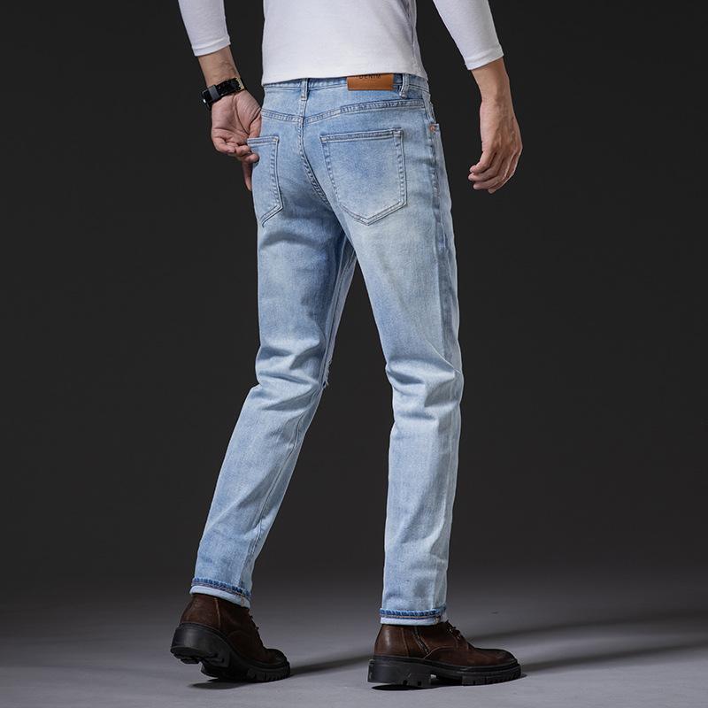 Pánské špičkové elastické džíny pánské retro pánské volné malé rovné kalhoty pánské