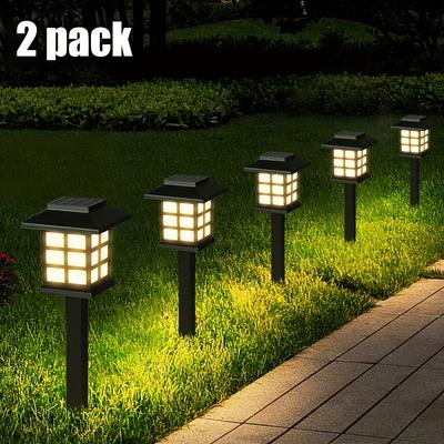 3000LM 2 pezzi Luci da giardino solari per esterni Impermeabili Luci da giardino a LED per esterni con sensore Luci da giardino solari per esterni per cortile Patio Passerella Giardino