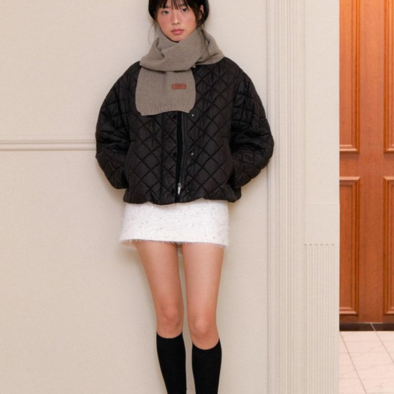 OVLA cashmere wool blended waffle muffler_4colors MF011