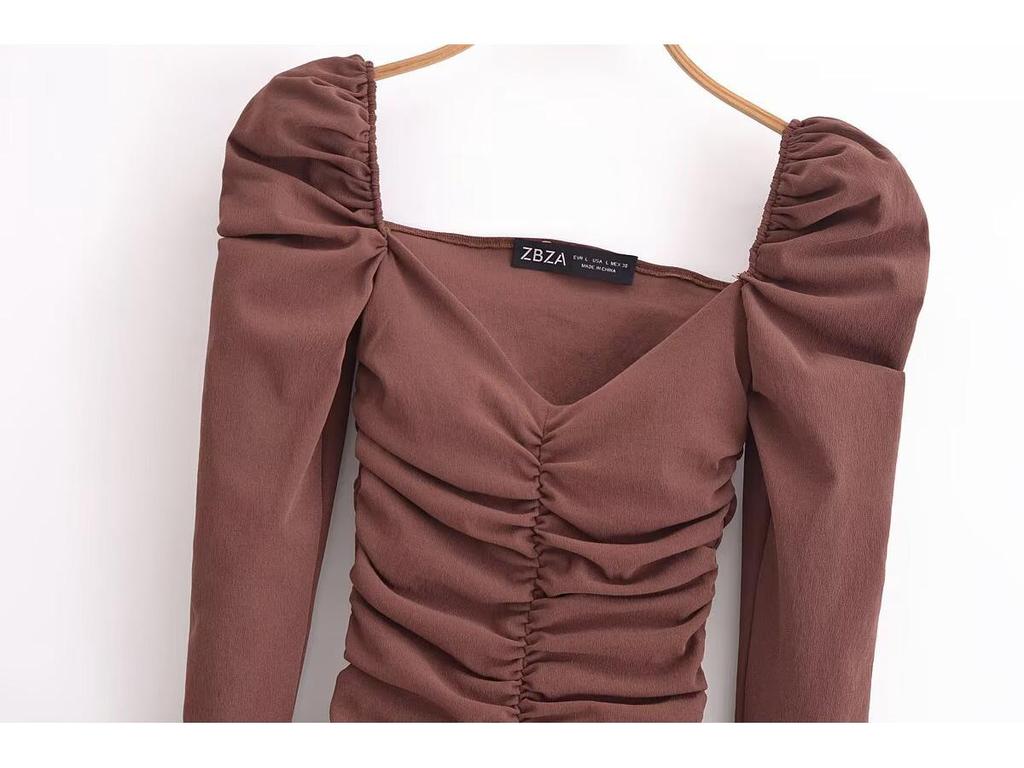 2025 Spring Fashion: Women's European & American Slim Stretch Pleated Dress