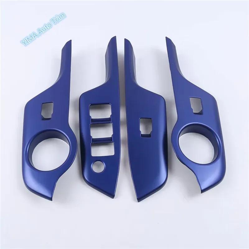 Carbon Fiber Look Car Window Glass Lift Switch Button Decor Cover Trim Sticker ABS Accessories For Toyota C-HR CHR 2016 -