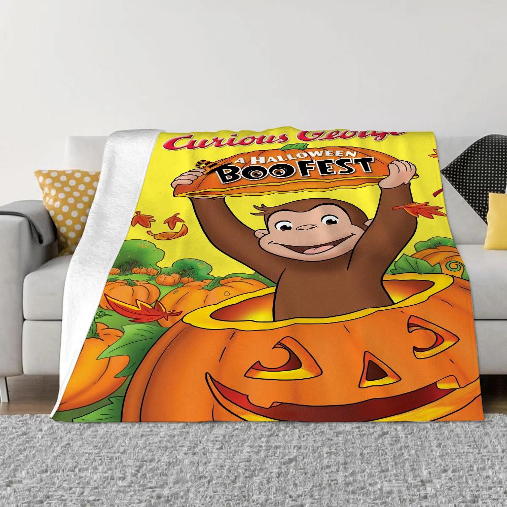 Curious George Blanket Bed Blankets & Throws Luxury Bedding Beach Towel Interior for Home Knitted Plaid Throw Knee Fluffy Soft &