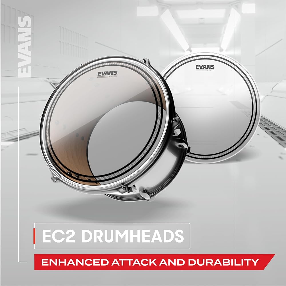 Evans EC2 Clear Drum Head 6 Inch Two-Ply 7mil Thickness Authentic Product
