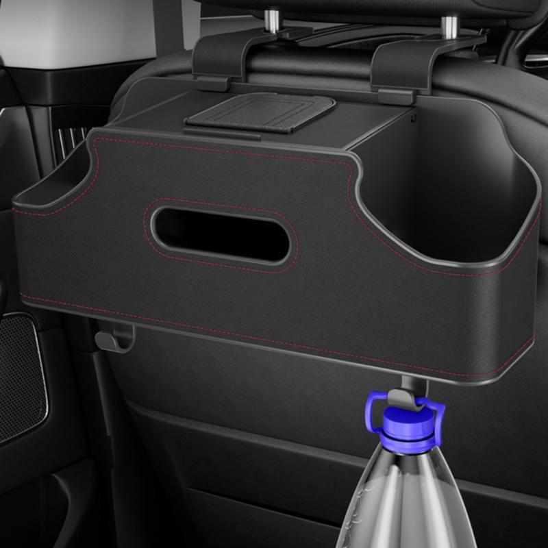 Leder Auto Sitzlehne Organizer Aufbewahrungsbox Einfache Montage Ohne Werkzeug Stark Wasserdicht Mehrere Fächer für Reise