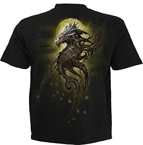 Spiral - OAK DRAGON (Unisex Black Short Sleeve T-Shirts) Large S