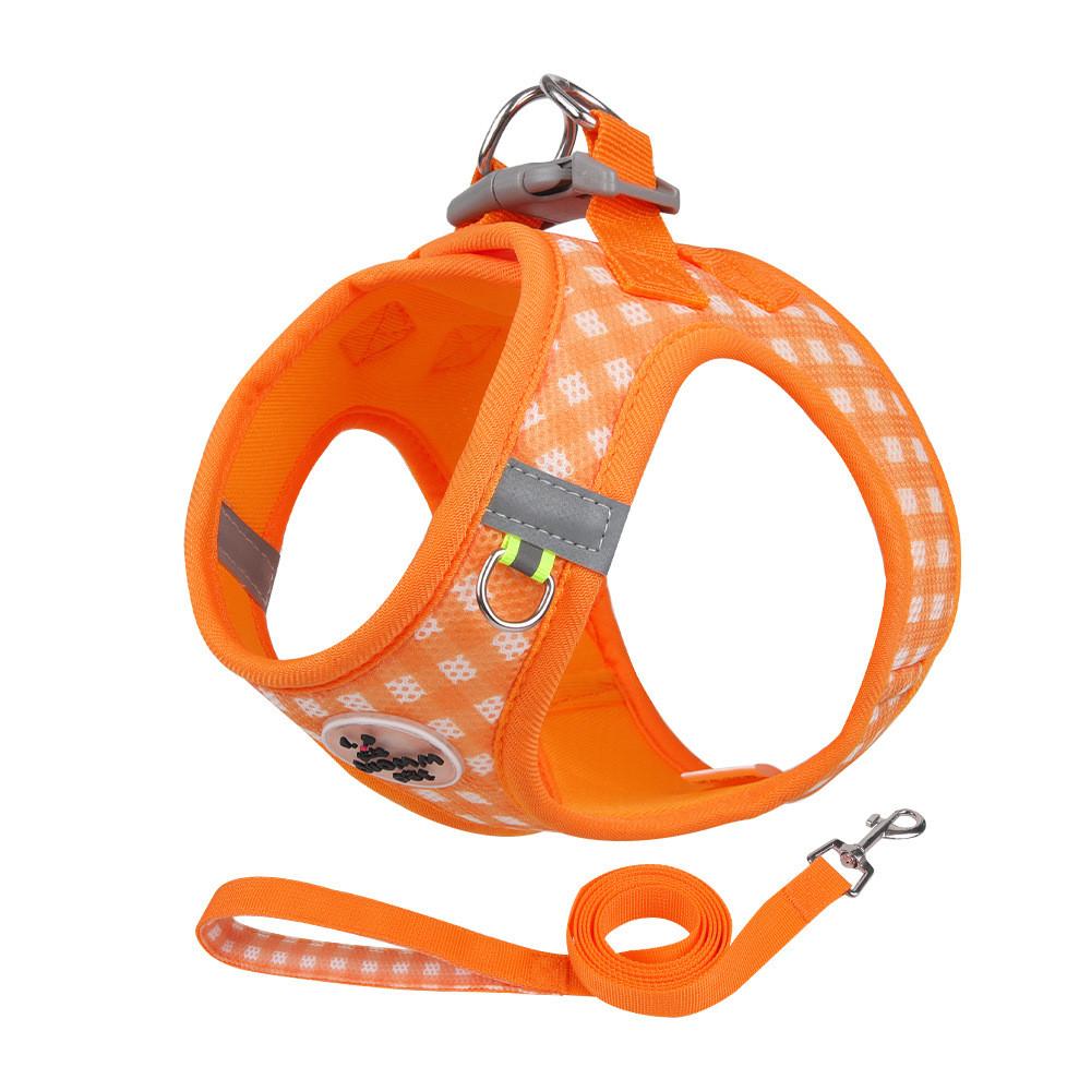 

Pet Cat Harness With Non Elastic Polyester Chest Strap For Small Medium Dogs And Cats S помаранчевий