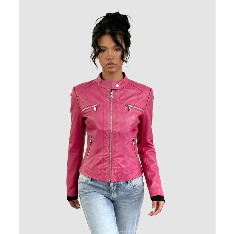 Fashion Women's Jacket Motorcycle Leather Jacket Women's Leather Jacket Slim Fit