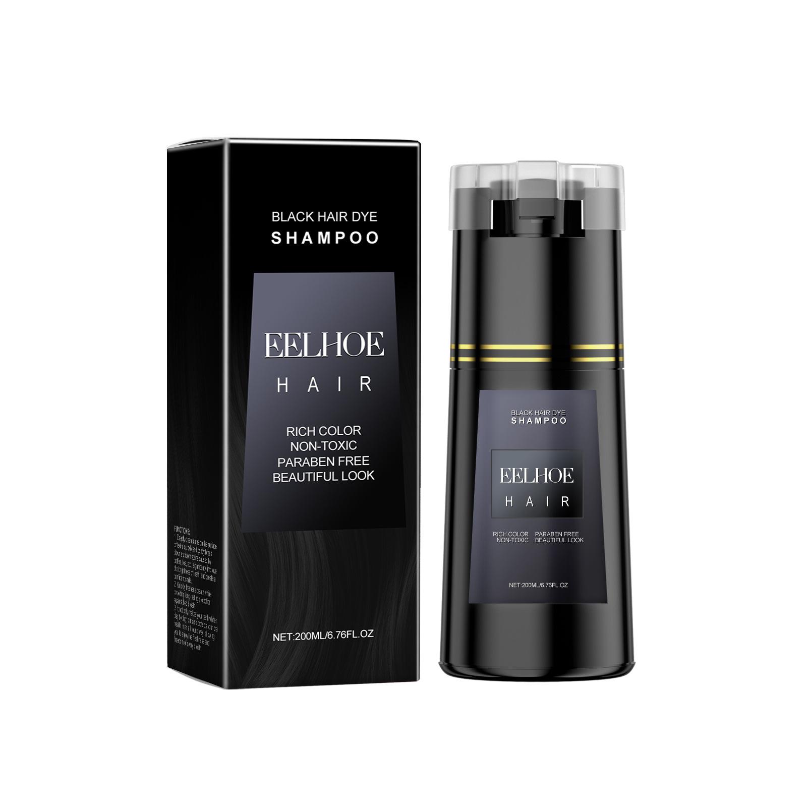 

EELHOE Многоцветный шампунь для окрашивания волос Натуральный Не раздражающий Питает кожу головы Легкое окрашивание Стойкий эффект Разглаживающее окрашивание волос 200ml чёрный