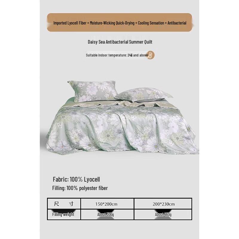 

Mercury Home Textiles Daisy Sea Summer Cool Quilt 150cm x 200cm