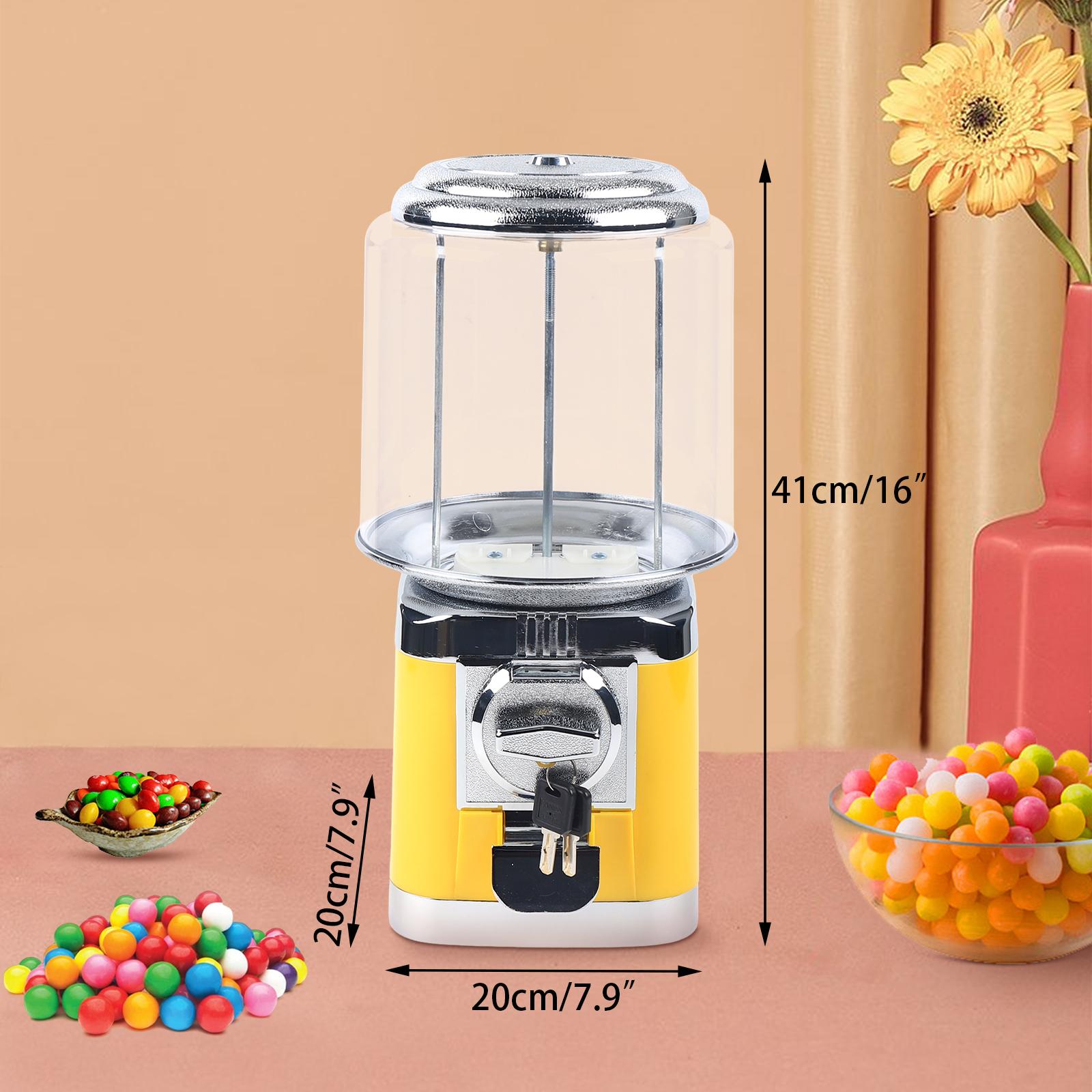 

Automatic Candy Vending Machine with 25¢ Coin Slot - Yellow Tabletop Public Service Equipment for Arcades, Malls, Birthday Gifts жёлтый