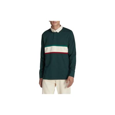 Polo a Maniche Lunghe con Colletto a Righe FMF Uomo Top Verde HF1442