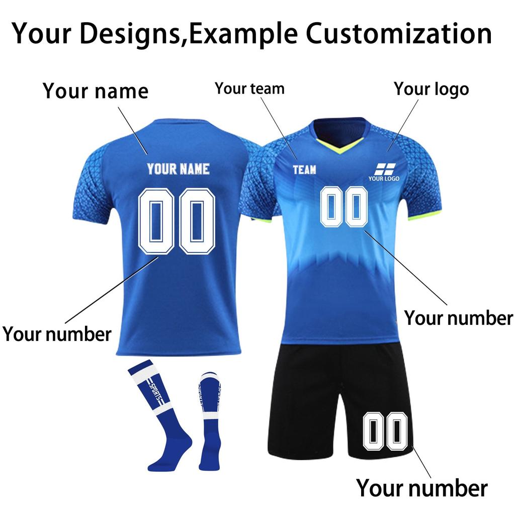 Personalised Shirts Kit Mens Girls With Name Number Custom Football Jerseys For Boys Training Suit