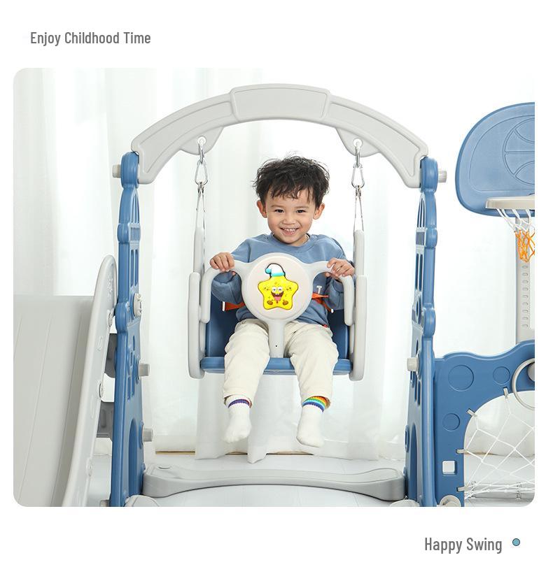 4-in-1 Indoor/Outdoor Kids Playset: Slide, Swing & More