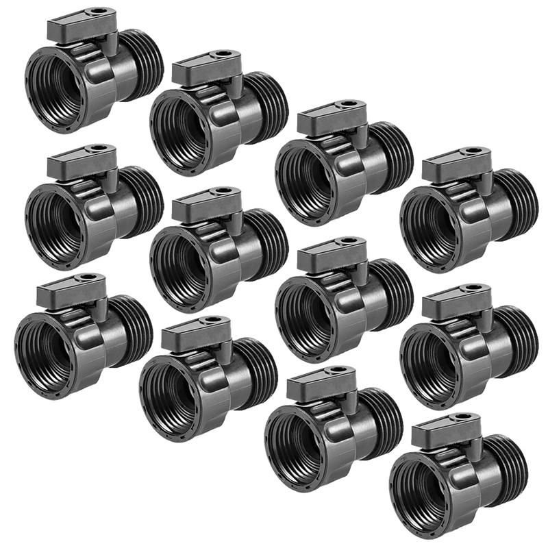 AD23-12 Pack 3/4Inch Garden Hose Shut Off Valve- Standard Water Shutoff Valve Shut-Off Ball Valve Thread Connector Coupling