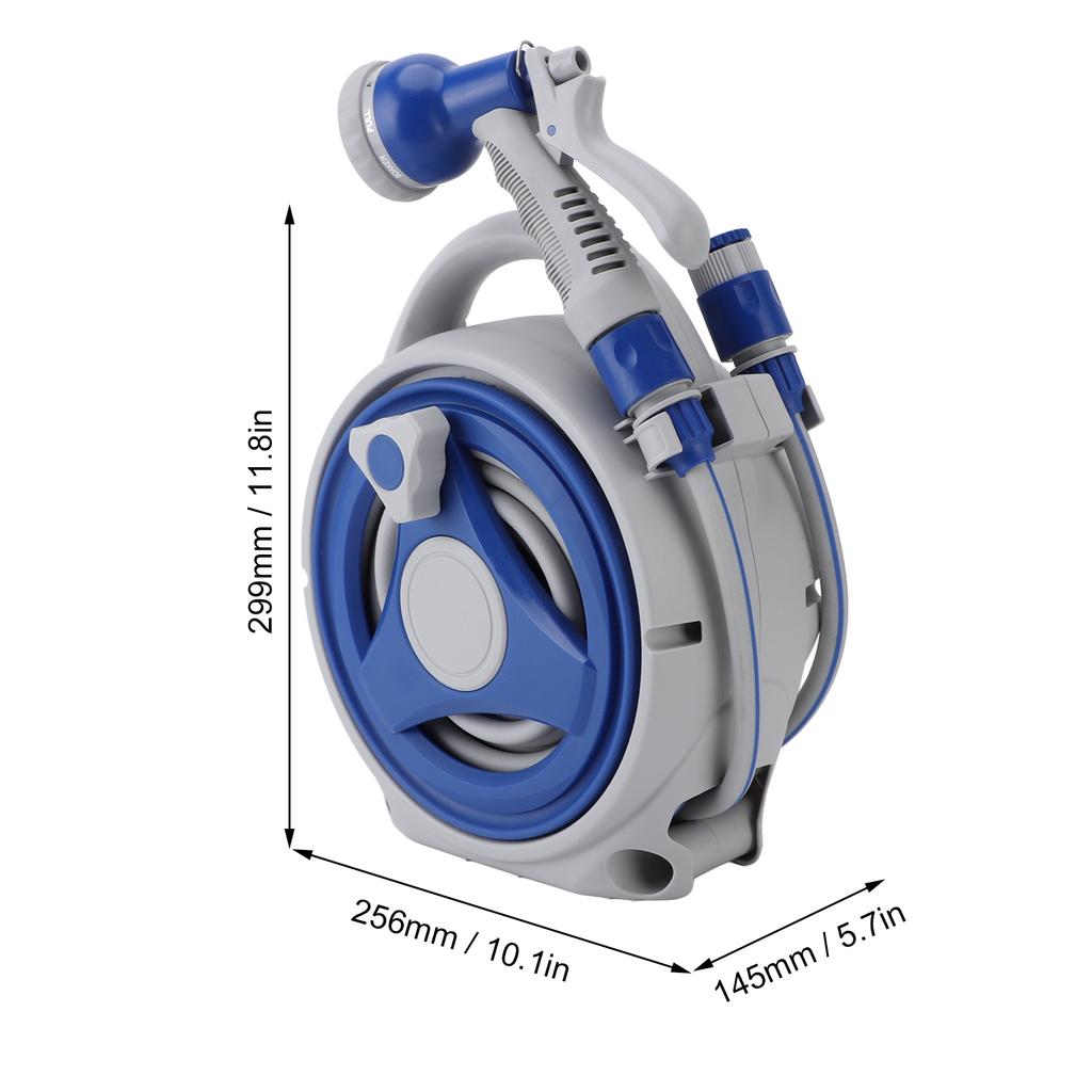 Hose Reel with Nozzle Garden Hose Reel Handheld Sunproof Hose Reel with 15m Water Pipe Nozzle for Home Yard Watering Hose Reel