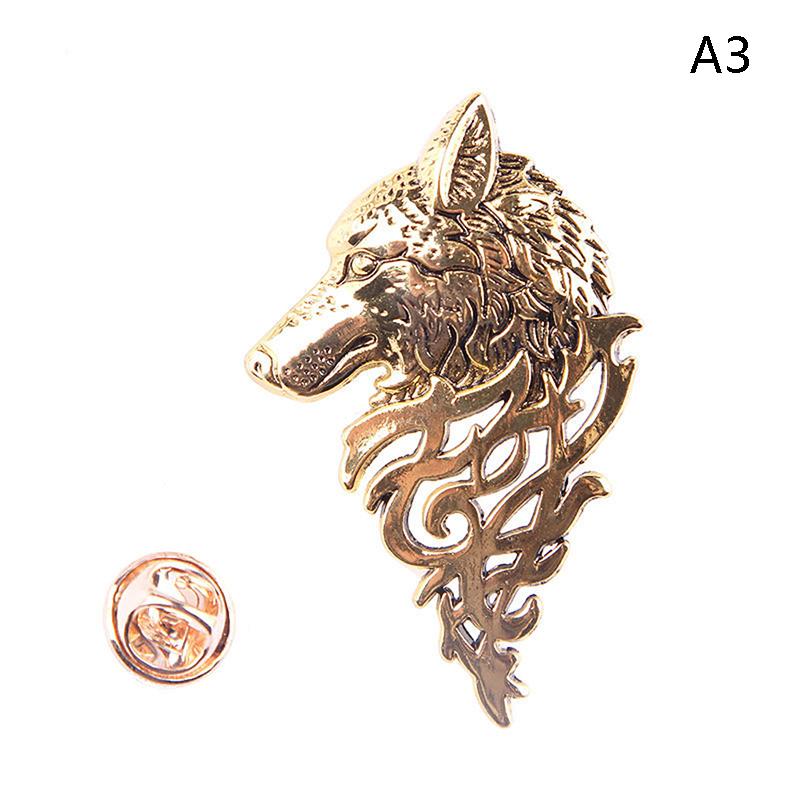 1Pc Vintage Wolf Knight Brooch Jewelry Unisex Collar Pin Buckle Collection