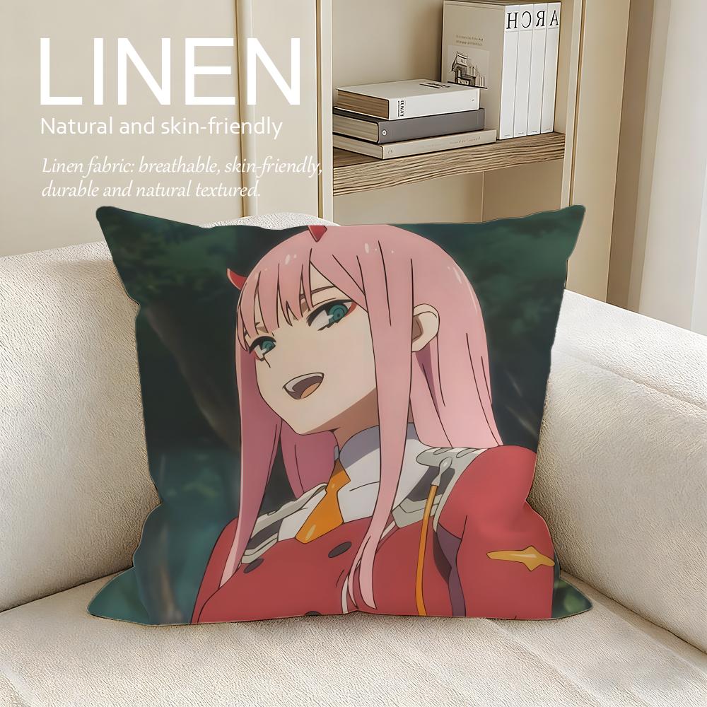 Mecha DARLING in the FRANXX Cushion Cover Pillowcase Set Pcs x x Breathable Washable Sofa Cushion Cover
