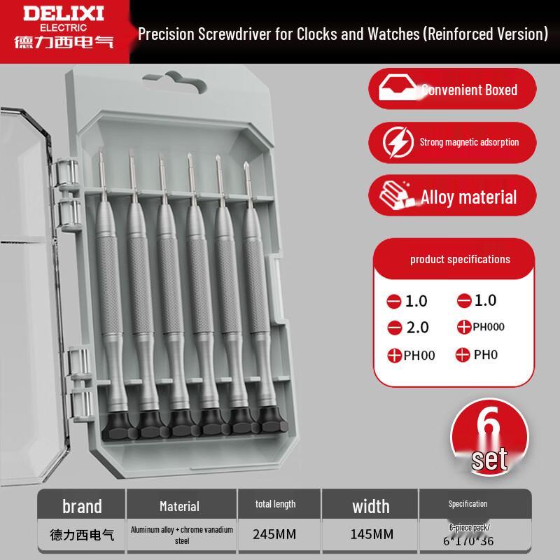 Delixi Electric 6-Piece Precision Screwdriver Set