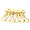 Portachiavi Portafoglio Borsa in Pelle Ferramenta Chiave   Fila   Porta 6 Ganci Chiusura Clip (Oro)