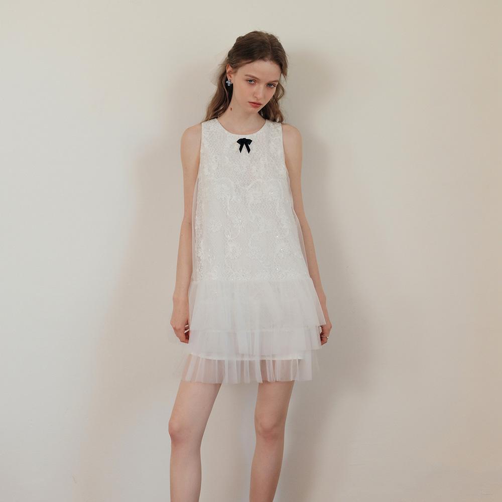Ceme Adu Cest_Lace Sequin Mesh Sleeveless Dress