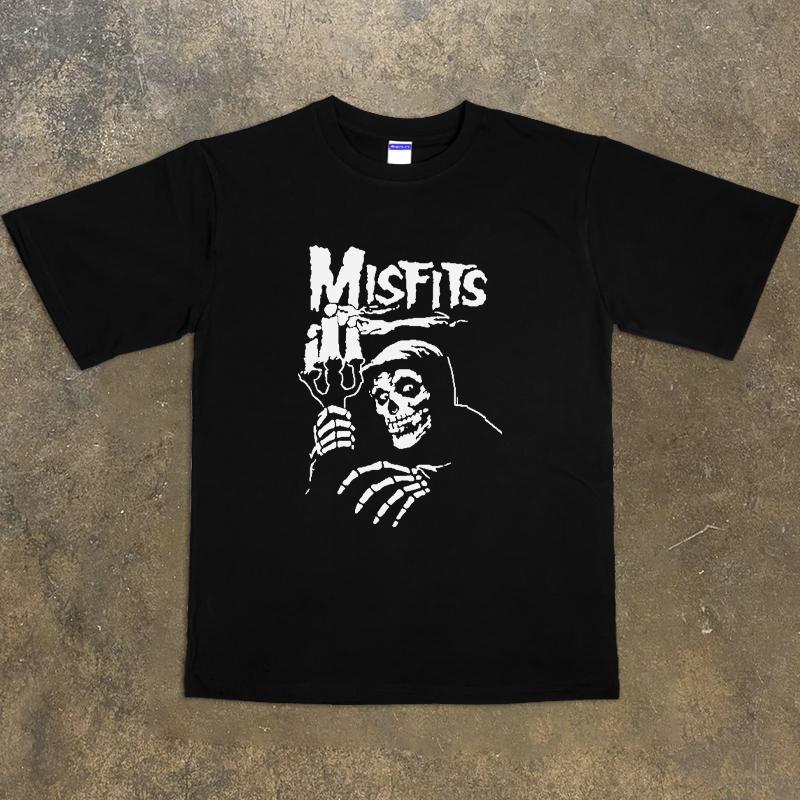 

Футболка Европейский и Американский Модный Бренд MISFITS Адаптированная Группа Хардкор Рок Тяжелый Хлопок Футболка с Коротким Рукавом 4XL